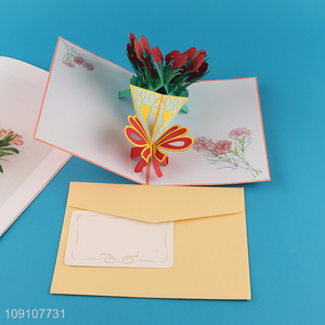 Hot Selling 3D Greeting Card Flower Pop Up Card for Teachers
