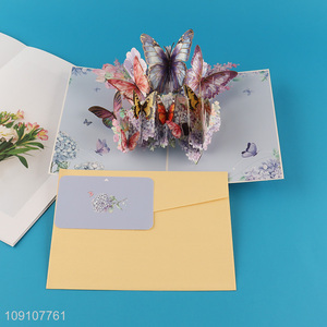 China Imports 3D Greeting Card Butterfly Pop Up Card for Women's Day