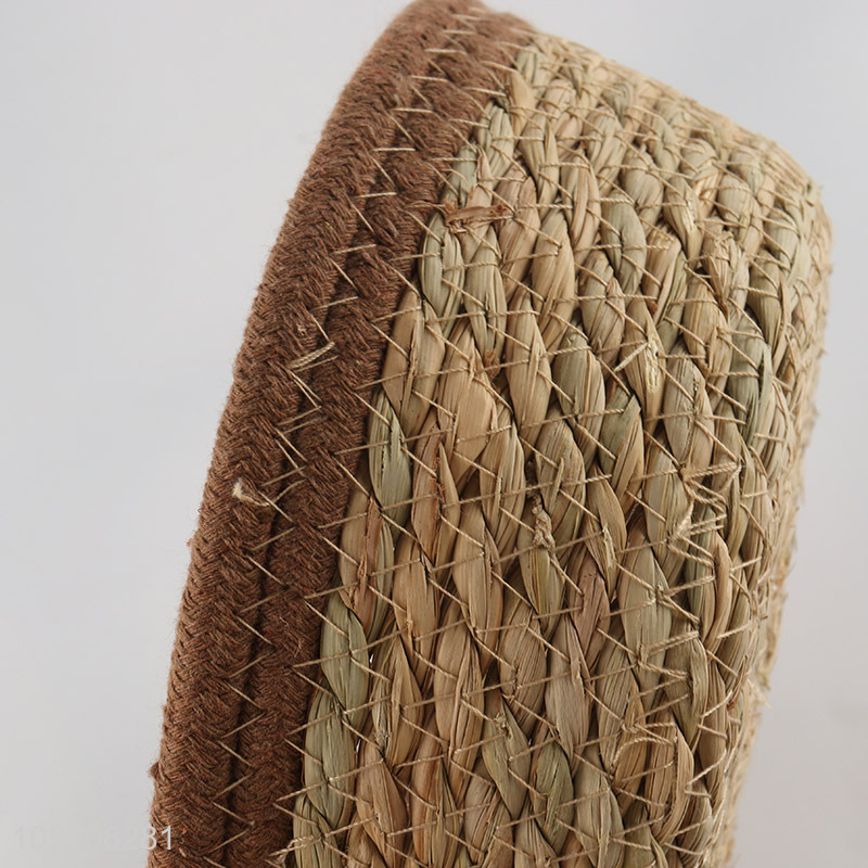 High Quality Multi-Purpose Woven Cattail Storage Basket for Vegetables Fruits