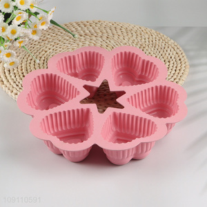 High Quality 6-Cavity Silicone Heart Cake Mold Silicone Chocolate Mold