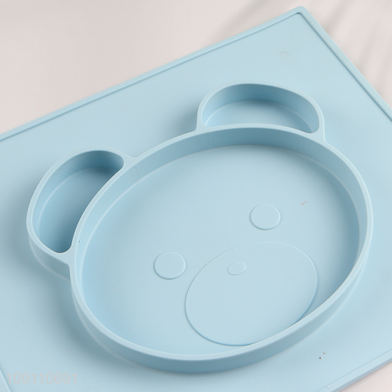 Hot Selling Silicone Toddler Plate Unbreakable Silicone Baby Plate
