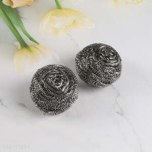 Factory Supply 2 Pieces Stainless Steel Wool Scrubbers Metal Scouring Pads