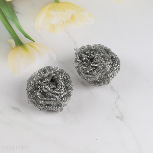 Hot Selling 2 Pieces Stainless Steel Wool Scrubbers Steel Wire Cleaning Balls