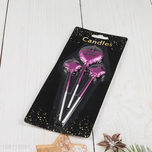 New Arrival 3 Pieces Balloon Shape Metallic <em>Birthday</em> <em>Candles</em> for Party Cake Decoration