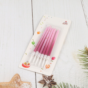 Online Wholesale 6 Pieces Gradient Glitter <em>Birthday</em> <em>Candles</em> <em>Birthday</em> Cake <em>Candles</em>