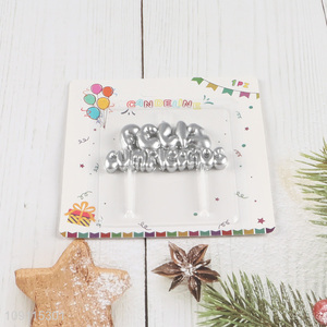 Wholesale Silver <em>Birthday</em> Candle <em>Birthday</em> Party Cake <em>Candles</em> Cake Topper Decorations