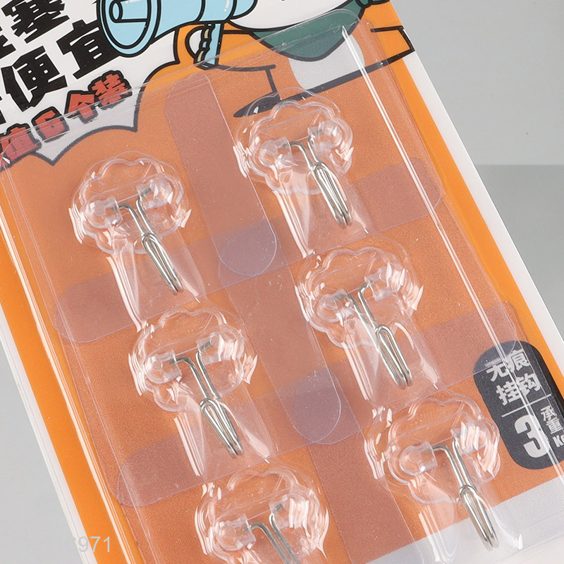 High Quality 6PCS Self Adhesive Wall Hooks Utility Hooks for Hanging