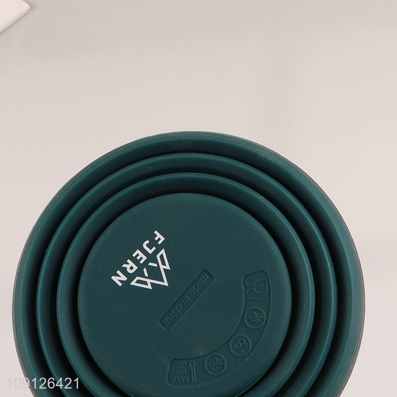 Wholesale 400ml Collapsible Silicone Cup Folding Travel Cup for Outdoor Camping