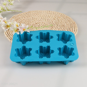 Hot Selling 6-Cavity Snowflake Silicone Molds for Chocolate Candy Jello