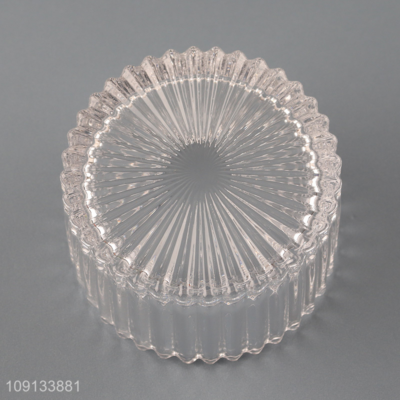 Top selling clear glass home candy storage jar with lid