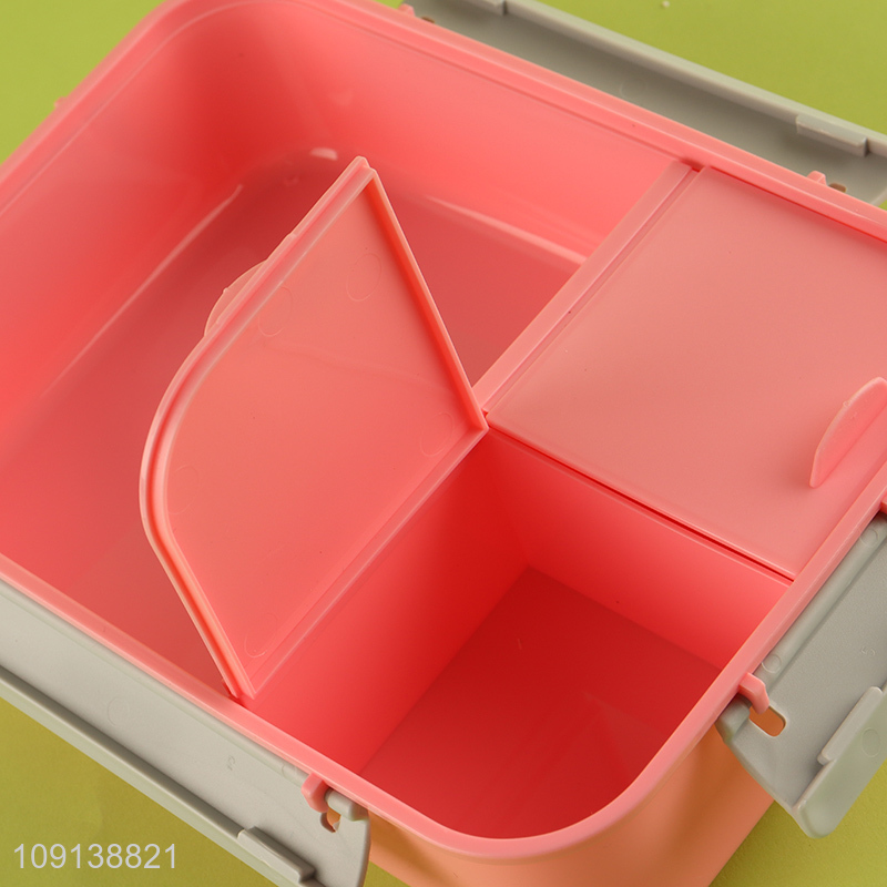 New Product Plastic Kids Bento Lunch Box with Removable Compartments