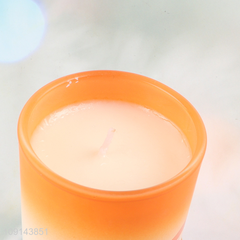 Hot selling home decor long lasting scented candle aromatherapy frosted cup