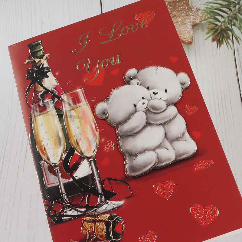 Low price creative handmade paper Valentine's Day greeting card