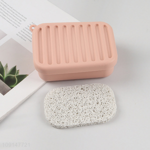 Most popular rectangle bathroom silicone <em>soap</em> box with lid