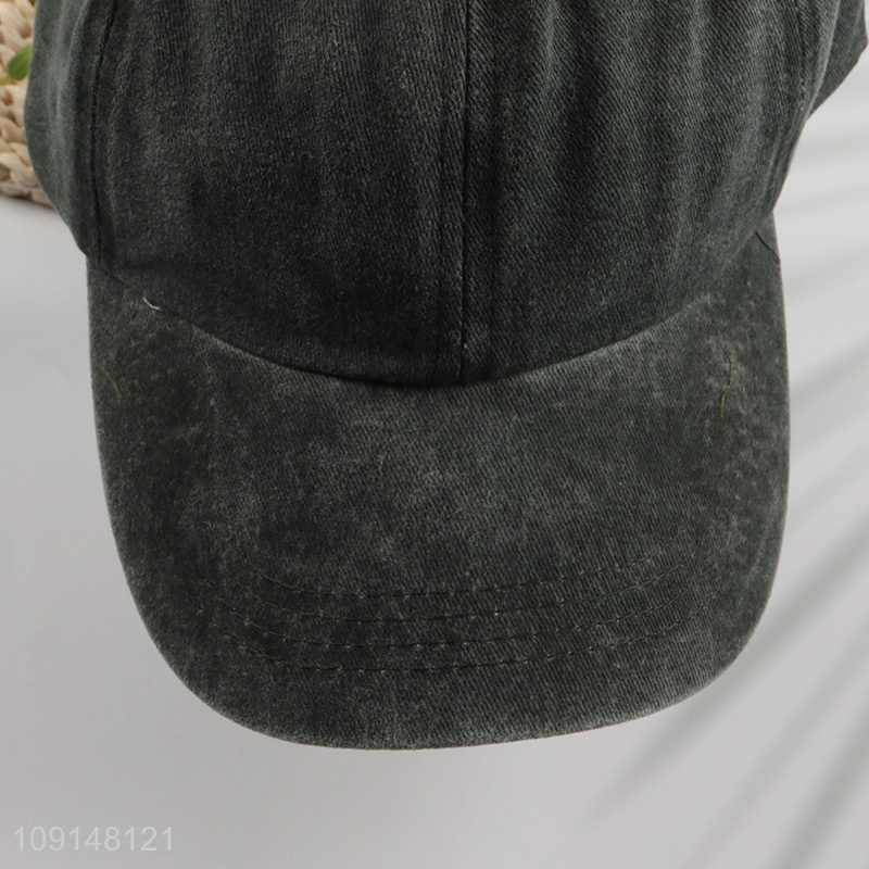 Top selling fashionable cotton washed distressed peaked cap casual hat wholesale