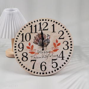 Hot products round happy thanksgiving series wall clock  for sale