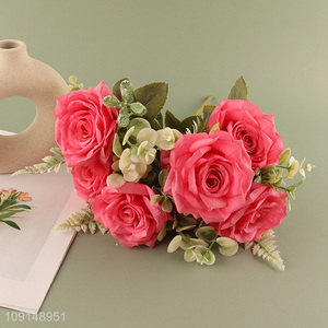 Factory Price <em>Artificial</em> <em>Flower</em> Fake <em>Flower</em> Bouquet Faux <em>Flower</em> with Stem