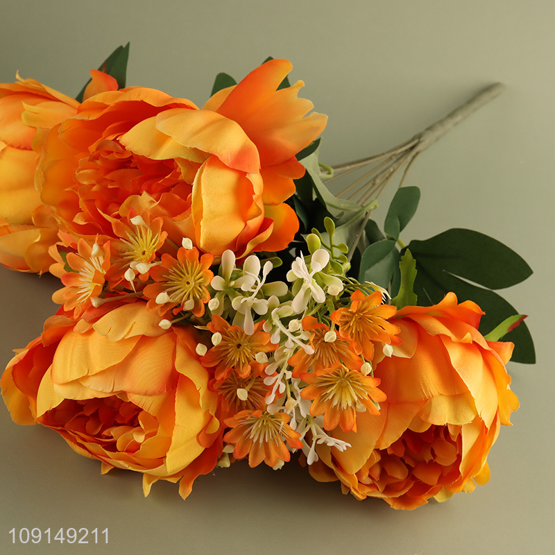China Wholesale Artificial Flower Bouquet Fake Flower for Garden Patio Decor