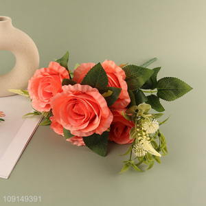 China Wholesale <em>Artificial</em> <em>Flower</em> Fake <em>Flower</em> Bouquet Faux <em>Flower</em> with Stem