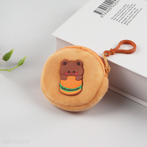 China products cartoon hamburger bear portable coin <em>purse</em> for children