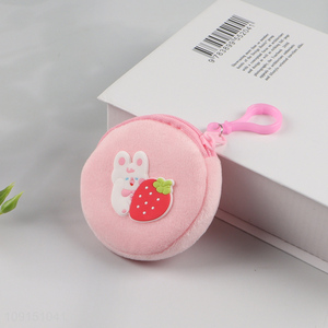 Top products round portable strawberry rabbit coin <em>purse</em> key bag