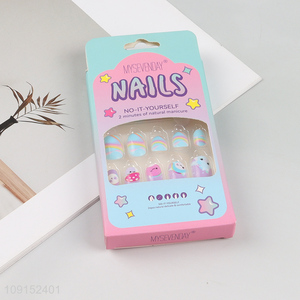 Hot selling non-toxic children <em>nail</em> decoration <em>fake</em> <em>nail</em> set