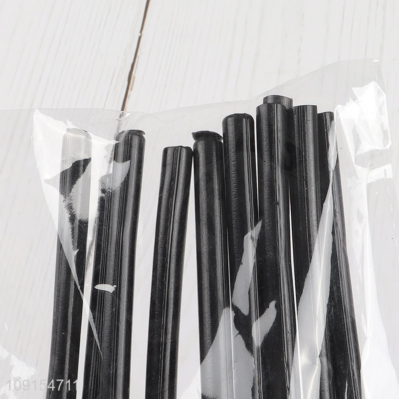 Good sale 10pcs black plastic drinking straw for Halloween party supplies