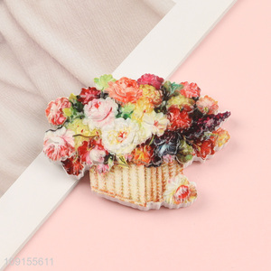 Factory supply flower basket <em>fridge</em> <em>magnet</em> refrigerator <em>magnet</em> for gifts