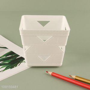 Popular products square plastic <em>storage</em> <em>basket</em> for desktop organizer