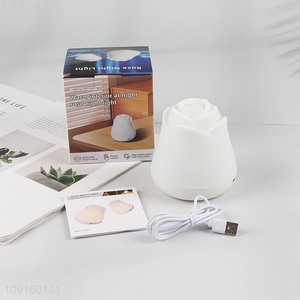 New Arrival Rose Night <em>Light</em> USB Rechargeable Night <em>Lamp</em> for Home Decor
