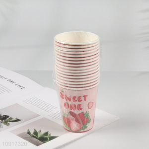 High Quality 15 Pieces Strawberry Paper <em>Cups</em> <em>Disposable</em> Paper Coffee <em>Cups</em>
