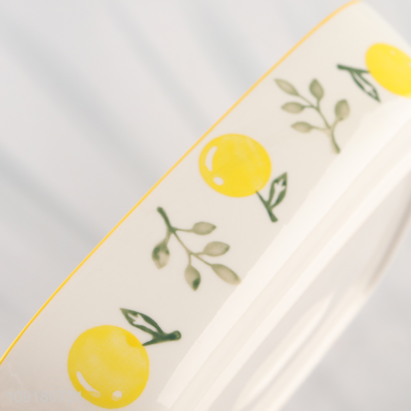 Online wholesale household ceramic dinnerware plate with handle