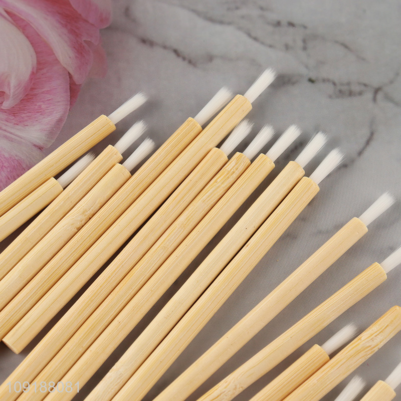 Low Price Disposable Nylon Lip Brush with Natural Bamboo Handle
