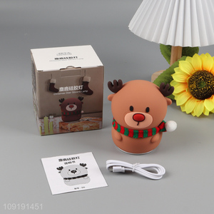Top quality cartoon christmas deer silicone lamp night lights