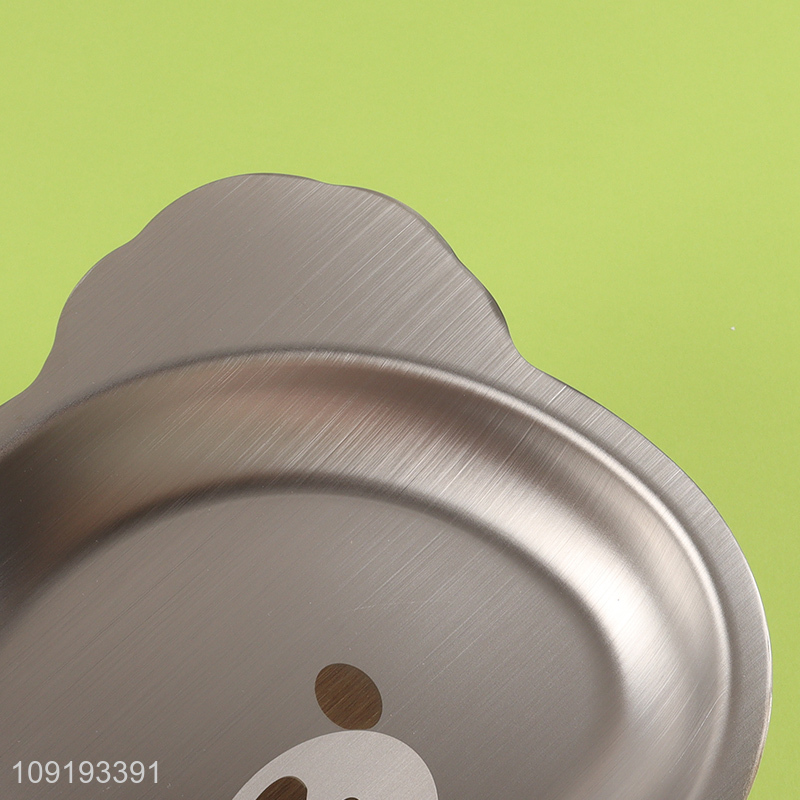 Top selling bear shape stainless steel tableware plate for children