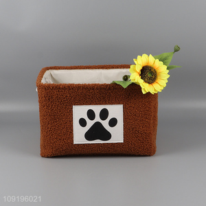 Good selling rectangle polyester household <em>storage</em> <em>basket</em> with handle