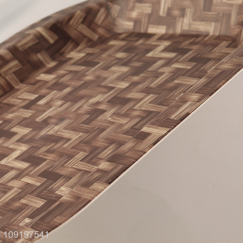 Online Wholesale Bamboo Woven Plastic Serving Tray Reusable Serving Platter