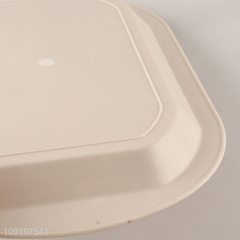 Online Wholesale Bamboo Woven Plastic Serving Tray Reusable Serving Platter