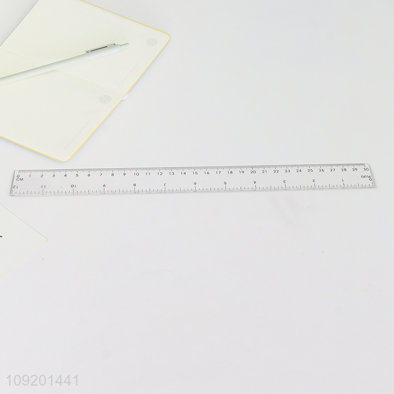 Top selling clear 4pcs plastic school students ruler set wholesale