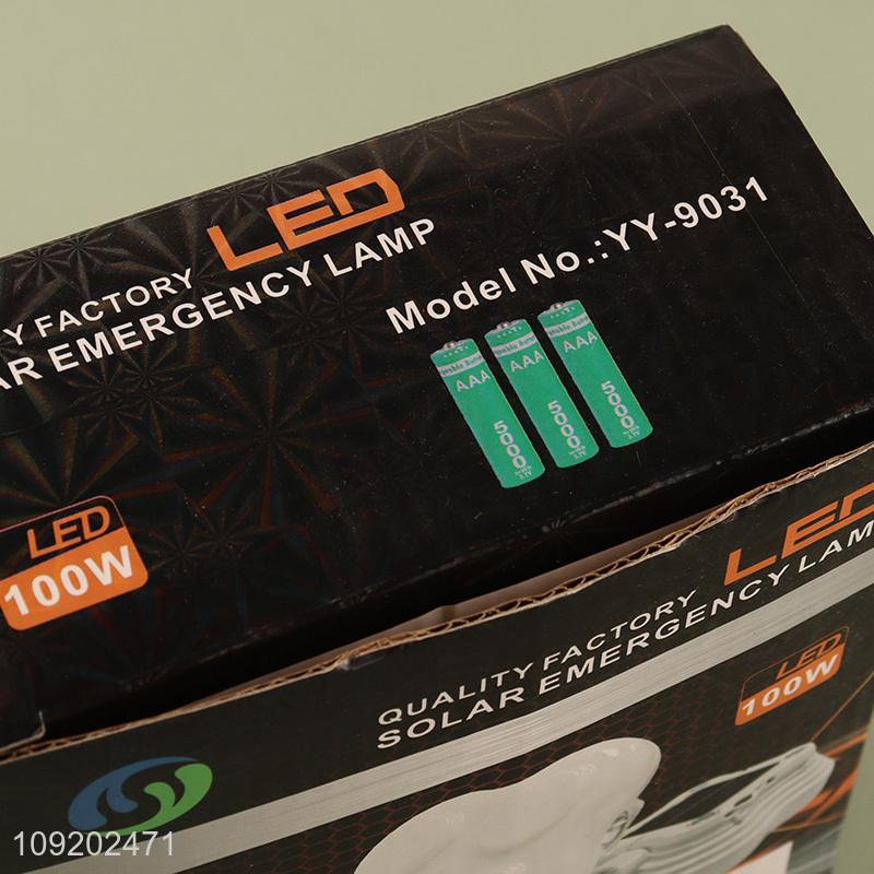Factory Price DC 5V 100W Solar Type C Rechargeable Led Emergency Light Camping Light