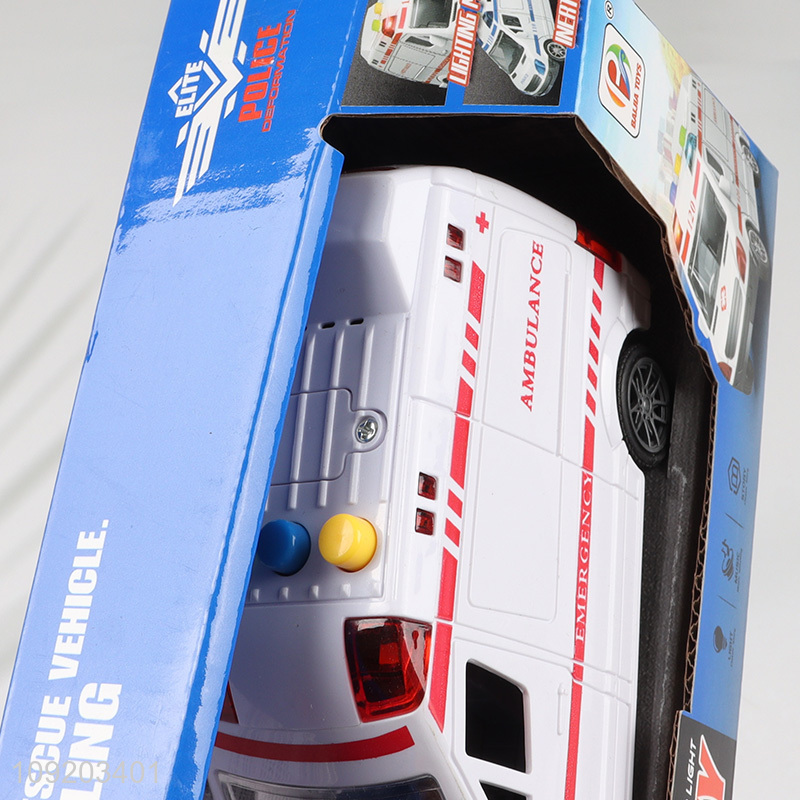 China supplier music lights inertial rescue vehicle rescue truck toys for kids
