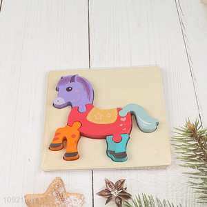China products horse animal series wooden <em>puzzle</em> toys for kids