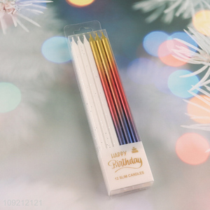 Good Quality 12-Count Long Thin Cake <em>Candles</em> <em>Birthday</em> Party <em>Candles</em>