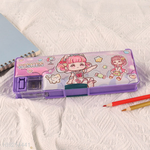 Wholesale Cute Cartoon <em>Pencil</em> Case With Sharpener for Kids Girls