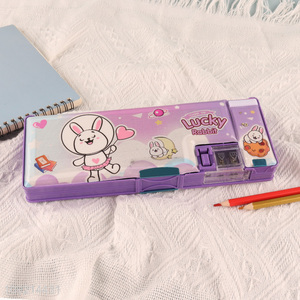 New Arrival Cute Cartoon Plastic <em>Pencil</em> Case With <em>Pencil</em> Sharpener
