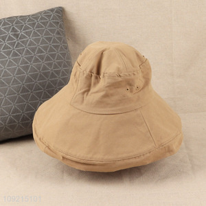 Good Quality Womens Wide Brim Bucket Hat Summer Fishing Cap