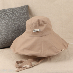 Wholesale Womens Wide Brim Bucket Hat Summer Outdoor Sun Hat