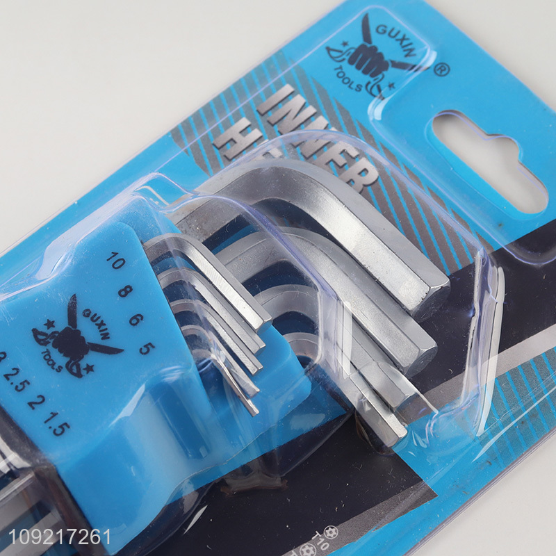 Top quality 9pcs professional hardware tool inner hex wrench
