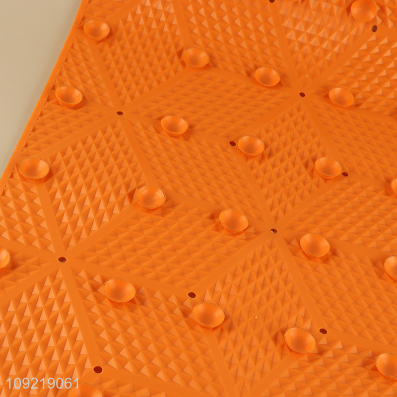Factory price household rectangle protection bath mat with suction cup