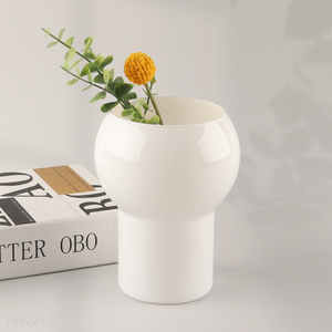 Online wholesale white glass indoor decor <em>flower</em> <em>vase</em> hydroponic <em>vase</em>